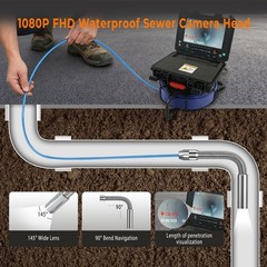 9 In Self-Leveling Sewer Camera 165ft Pipe Inspection Camera w/ 512Hz Locator