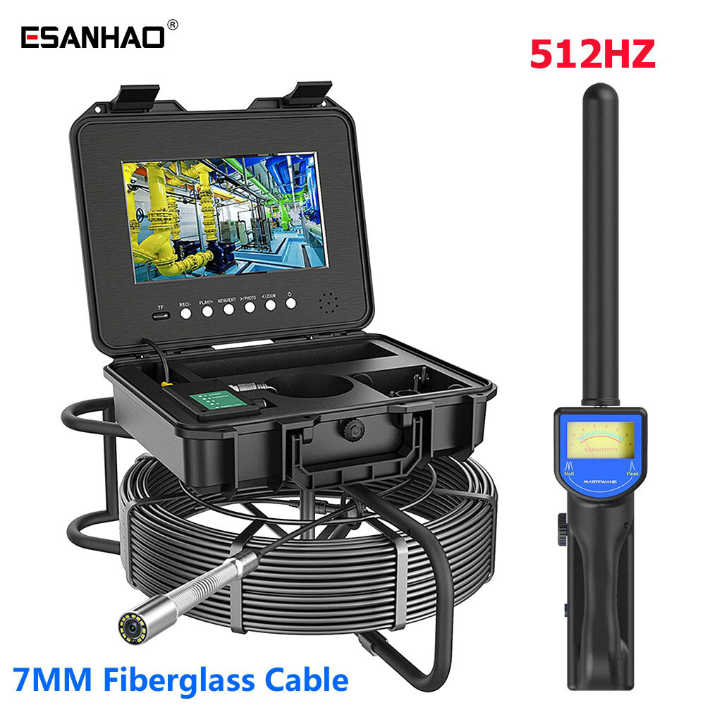 50M Drain Sewer Camera with 512HZ Locator Pipe Inspection Camera 10.1&Prime; Monitor