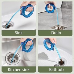2-in-1 Flexible Drain Cleaning Tool Kit, 35&Prime; Plumbing Snake & 4-Claw Grabber
