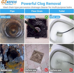 Flex‑Shaft Sewer Descaling Chain, Push-Type Rotary Cable for PVC Pipes, Toilets