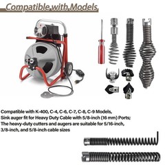 10 Pcs Drain Snake Drill Attachment Cutter Drain Auger Kit for RIDGID K-400 C-4