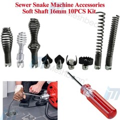 SEWER SNAKE-AUGER BITS-DRAIN CLEANER BITS CUTTERS 10- Piece Set 5/8&Prime; 16mm End