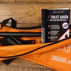 Swivel-Head Toilet Auger Drain Plumbing Snake | Use with Drill or Manually,