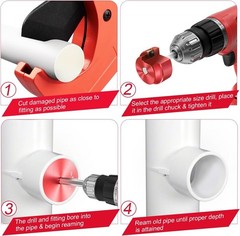 Efficient 4-Piece PVC, CPVC & ABS Pipe Reamer Set for Repair Excellence