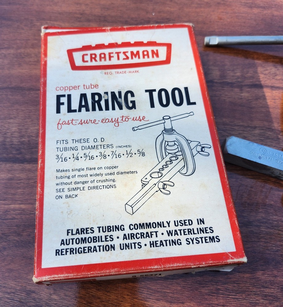 Vintage Craftsman Copper Tubing Flaring Tool 9-55371 USA Made W Box 3/16 To 5/8