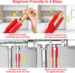 Faucet and Sink Installer（8-In-1）Multi-Purpose Wrench Plumbing Tool for Toilet