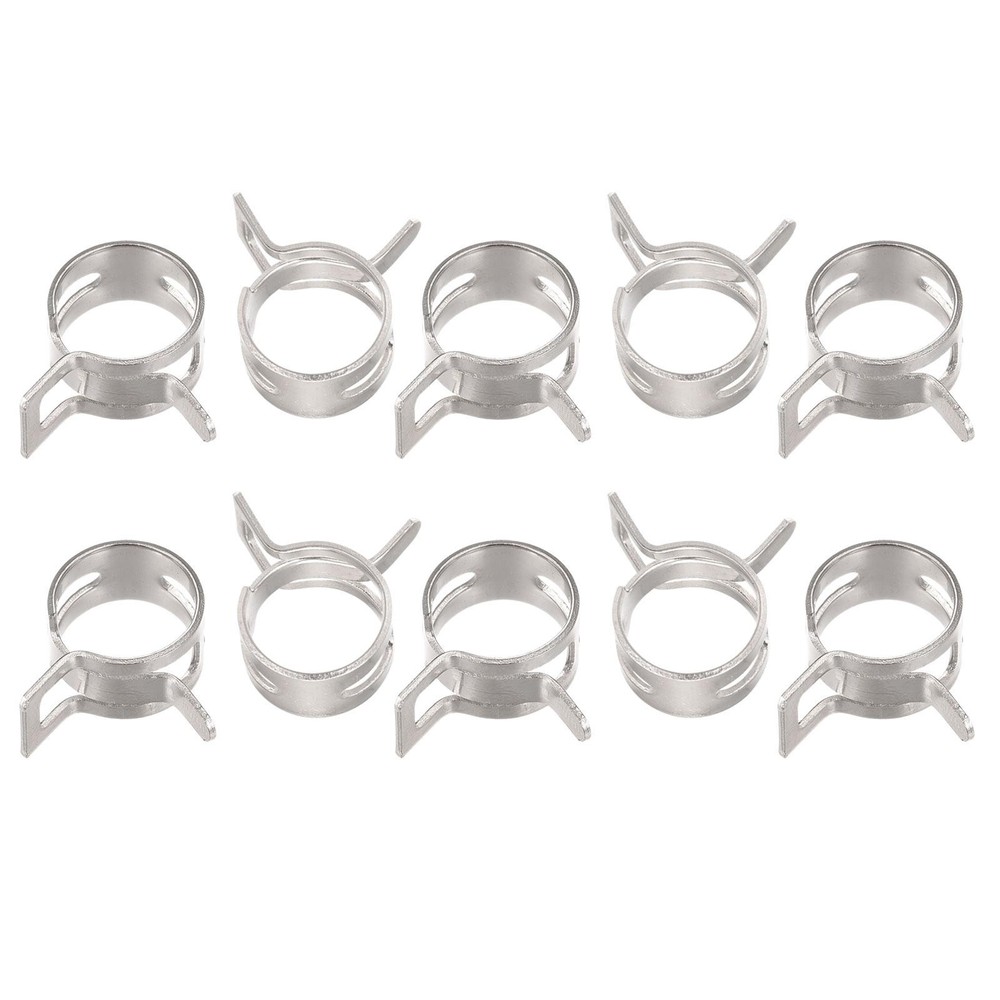 Spring Hose Clamp, 20pcs 65Mn Steel 12mm Low Pressure Air Clip, Nickel Plated