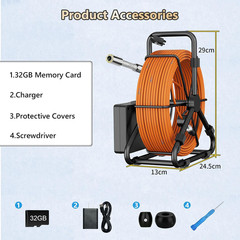 100Ft Sewer Camera with DVR, 4.3&Prime; Screen, 32GB Card & 8500mAh Battery