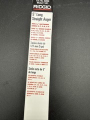 QTY 1 Ridgid 62990 T-201 5/8 Drum/Sectional Cable Straight Auger 5&Prime; NEW