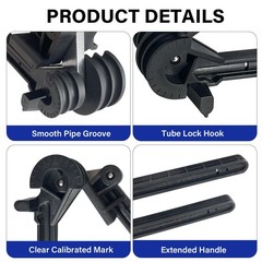 Socpuro 180 Degree Tube Bender, 4 in 1 Manual Tubing Pipe Bender 3/16&Prime;, Black