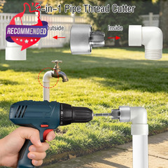 Pipe Tapping And Threading Tool,2 Piece Pvc Pipe Threader Kit For