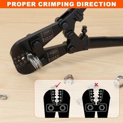 Crimping Tool Kit for Wire Rope, Swagging Copper and Aluminum Oval Sleeves, 3/64