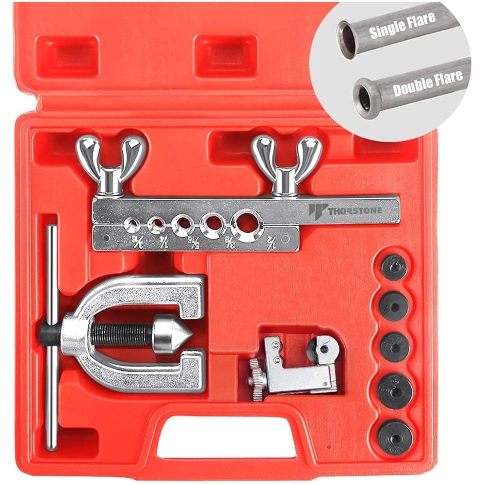 Double & Single Flaring Tool Kit for Brake Lines & Brass Tubing &ndash; 45Deg