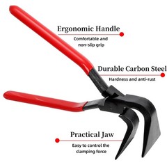 3 Pieces Hand Seamer Sheet Metal Tools, Metal Bending Pliers Set with Straight,