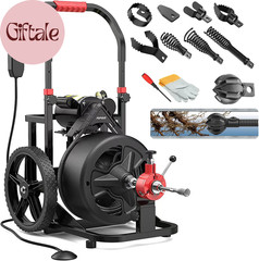 100 Ft X 1/2 Inch Auto Feed Electric Drain Snake Auger for 2 to 4 Inch Pipes, S
