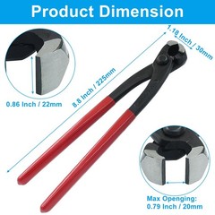9&Prime; Carbon Steel Ear Hose Clamp Crimping Pliers & Nail Puller for Fuel Lines
