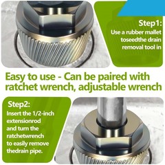 1.5&rdquo; Tub Drain Extractor with 1/2&rdquo; Socket Bathtub Remover Colourful Galvanized
