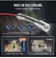VEVOR Sewer Camera 165 ft/50m Self-Leveling Drain Camera with 10.1&Prime; Touchscreen