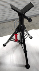 Folding V-Head Pipe Stand 12"/2000Lb Cap 27-41" Adjustable Height