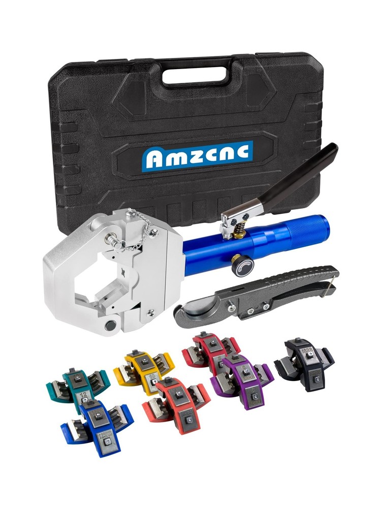AMZCNC 71500 Hydraulic A/C Hose Crimper Kit &ndash; Handheld Crimping Tool Set with&hellip;