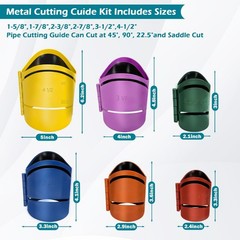 Magnetic Pipe Cutting Guide Kit &ndash; 1-5/8&Prime; to 4-1/2&Prime;, Cuts 45&deg;/90&deg;/22.5&deg;, Steel Te