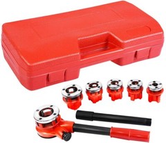 Pipe Threader 6 Stock Dies 1/4, 3/8, 1/2, 3/4, 1, 1-1/4 IN Ratchet Handle