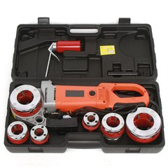 Portable Electric Pipe Threading Machine with Clamp & 6 Interchangeable Dies