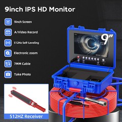 Pipe Inspection Camera 9&Prime; 1080P Sewer Camera with 512hz Locator Meter Counter