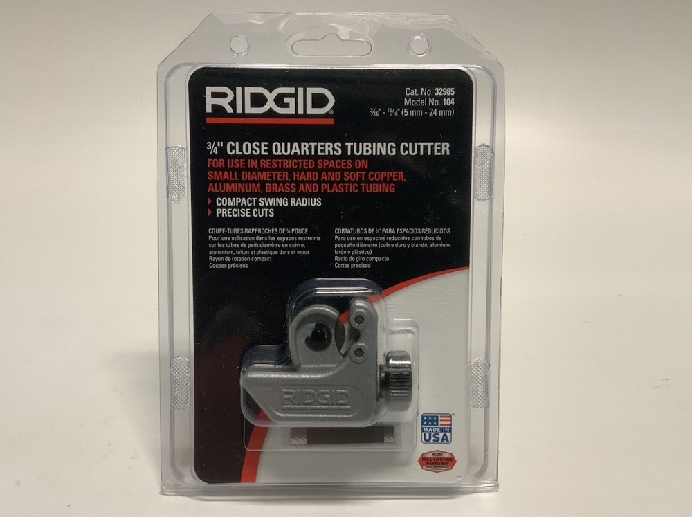 RIDGID 3/4&Prime;Close Quarters 3/16&Prime; to 15/16&Prime; Model 104 Tubing Cutter 32985