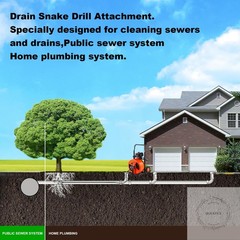 Drain Snake Drill Attachment,Cutter and Auger Set,Used in 50-100FT AC Drain Clea