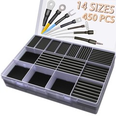 450 Pcs Heat Shrink Tubing Kit, 14 Sizes Black Heat Shrink Tube, Shrink Ratio&hellip;