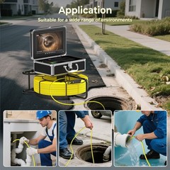30M Sewer Pipe Inspection Camera w/ Meter Counter 7mm Cable Video Borescope 10&Prime;