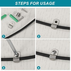 40Packs Stainless Steel Pipe Strap Fit for 3/8in(10mm) Cable U Shape Strap Clamp