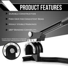 Tube Bender Tool &ndash; Manual OD Tubing Bending 3 Size 1/4 5/16 3/8 180 Degree Lever