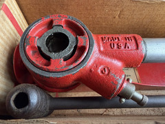Vintage Sears Craftsman Pipe Threading Set 3-Die Solid Ratchet #95396 🇺🇸