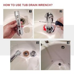 Tub Drain Remover Wrench Tool 1 3/8 1 1/2 Inch Aluminum Heavy Duty for Shower