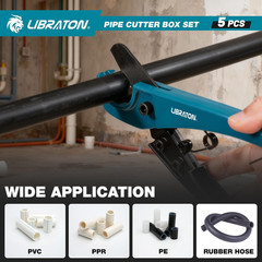 LIBRATON Pipe Cutter Tool 1/8&Prime;- 2&Prime;, Heavy-Duty Copper Tube Cutters, PEX Pipe Cut