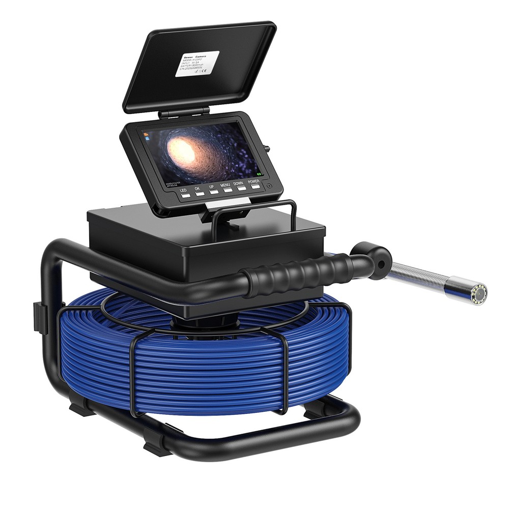 30M Sewer Pipe Inspection Camera Drain Sewer Pipeline Endoscope 5inches Monitor