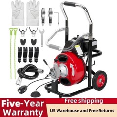 ☑️1/2inch 75FT Red&black Drain Cleaner Machine Drain Auger for 1 to 4 Inch Pipes