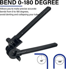 Manual Tube Bender, 4 in 1, 180 Degree, 3/16&Prime; 1/4&Prime; 5/16&Prime; 3/8&Prime; OD, ABS
