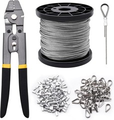 328ft 1/16&Prime; Wire Rope Crimping Tool Kit | for Railing, Decking, Picture Hanging