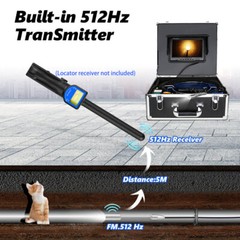 50M 1000TVL Sewer Pipe inspection Camera 512hz Self-leveling Meter Counter DVR