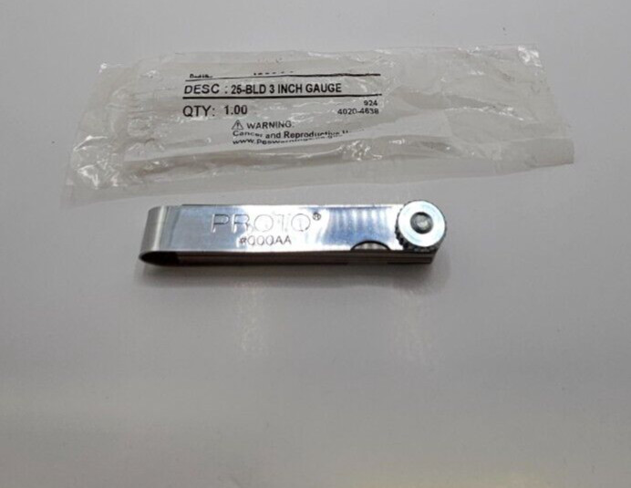 Proto J000AA 1/2&Prime; x 3&Prime; 25 Blade Master Feeler Gauge with Steel Holder