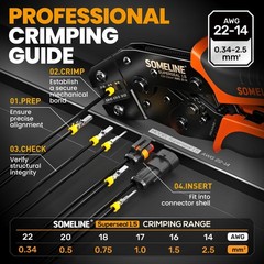 SOMELINE AMP Superseal 1.5 Crimp Tool Kit 22-14 AWG Waterproof Connectors