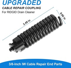 Upgraded 91037 Cable Repair Coupling for RIDGID Drain Cleaner, 3/8-Inch IW Cable