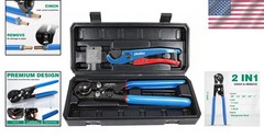 Long Handle PEX Crimp & Removal Tool with Cutter in Portable Box &ndash; 3/8&Prime; to 1&Prime;
