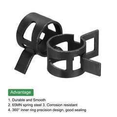 10 Pcs Fuel Line Clamps Spring Band Hose Clamps 1/2&Prime; 14mm, Black
