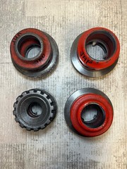 Used Ridgid 4 Pc Die heads set 1in, 2 1 1/2in, 2in See All Photos Good Condition