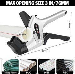 Ratchet PVC Pipe Cutter Heavy Duty,Cuts up to 3 Inches,PVC Cutter with One-Click