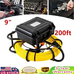 200ft/60m 9&Prime; Monitor Drain Sewer Camera Pipe Inspection Camera HD 1200TVL NEW